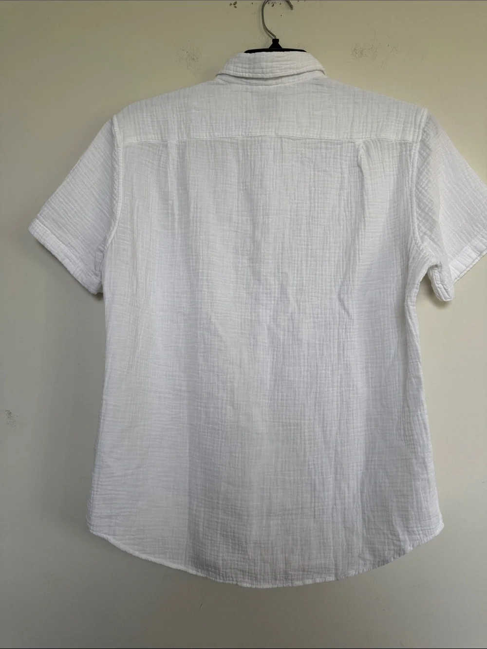 J. Crew White Short-Sleeve Gauze Button-Down Shirt